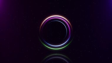 Şatafatlı altın renkli hareketli toz zerrecikleri zarif çizgi arkaplanını çiziyor. Ödül töreni, sahne performansı. Altın arkaplanlı lüks Kraliyet Ödülü adaylığı töreni. 3B Görüntü