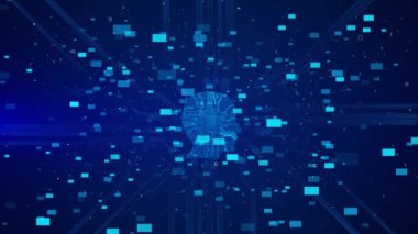 Derin siber dalgalar dijital sanat arkaplan hatlarını aydınlatıyor. Büyük veri akışları animasyon. Siber uzay akışı. parti Oscar ödül töreni, 4K 3D sanal gerçeklik fütüristik dünya, bilim-kurgu ızgara