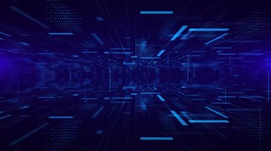 Derin siber dalgalar dijital sanat arkaplan hatlarını aydınlatıyor. Büyük veri akışları animasyon. Siber uzay akışı. parti Oscar ödül töreni, 4K 3D sanal gerçeklik fütüristik dünya, bilim-kurgu ızgara