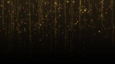 Işıltının altın ışınları patlayarak enerji saçar. Kıvılcım saçar Noel arkaplan tasarımı. Parlayan yıldızlar toza bokeh sim tozu verir. Bokeh konfetisi. Yeni yıl ya da doğum günü kutlaması. Karnaval lüksü