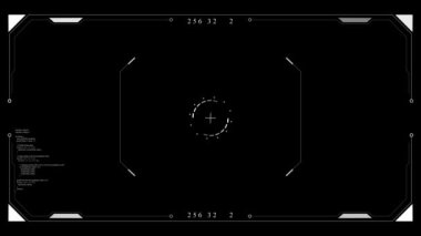 Geleceğin gelecekçi siber ve teknoloji gözlemcisi. Arayüz veri bilim kurgu çerçevesi hud ui. kutu sınır bilimkurgu dijital ekran hologram paneli. Teknoloji hologramı çerçeve sınırı ve görüntü bulucu ögesi.