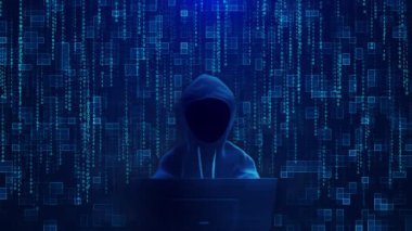 Virüs kodlu yazılım hacklemesi. Siber güvenlik siber korsanı hassas kişisel dijital veriler tehlikeli siber saldırı, kullanıcı özel veri güvenlik şifrelemesi. Siber güvenlik ve veri koruması 4K 3D
