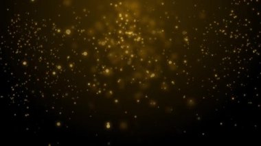 Spotlight Parıltısı Altın Yağmur uçan parçacıklar Altın Boş Işık Işığı ödüllü sahne arkası. Parti kutlaması çizgili. Işınlar doğum günü, yıldönümü, yeni yıl, etkinlik, Noel