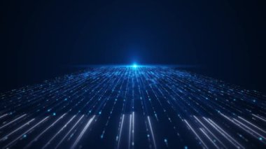 Mavi matris dijital arkaplan, Büyük veri akışı Bilgisayar engelleme devre ağı sistemi, veri transferi, sanal gerçeklik siber uzay akışı Matrix dalgası derin siber akış engelleme zinciri, metaevren,