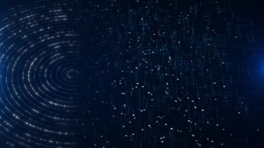 İkili kod dalgası veri akışı siber teknoloji yapay zeka arka planı. Büyük veri akışları, bağlantılar animasyon, siber güvenlik haberleri stüdyo teknoloji akışı sanal gerçeklik siber uzay.