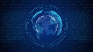 Dijital Dünya haritası Globe, ağ teknolojisi 6G hi bağlantı hızları fütüristik soyut arka plan kavramı. veritabanı kripto para birimi kavramı. İş finans ağı para birimi kripto madenciliği.