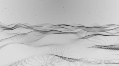 Dijital dalga şebeke teknolojisi parçacıkları arka plandaki yüksek teknoloji nokta hattı parçacıkları, bilim kurgu kripto para birimi, büyük veriler, blok zinciri teknolojisi. Zincir, sunucu, yüksek hızlı internet. Veri Yapay Zekası