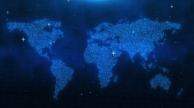 Ağ bağlantısı yapısı yapay zeka konsepti, dijital mavi gezegen dünyası, dalga akışını birbirine bağlayan veri akışı, dünya, gezegen, siyah arkaplan. İş, Finans ve Teknoloji Konsepti