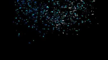 Şirin parti konfeti seti patlaması, havai fişek, kutlama şablonu konfeti ve altın kurdele. Lüks bir bayram, karnaval dekorasyonu ve parti. Doğum günü ya da düğün