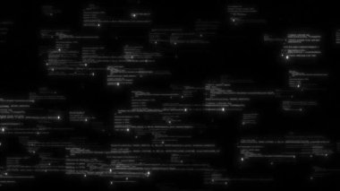 Siberuzay Büyük Veri Dijital İş Yüksek Teknoloji Matrisi Tüneli. Şifreli ikili kod, Nodes Teknoloji Ağı Parçacıkları. Siber güvenlik ikili verilerini, gizlilik güvenlik matrisini, yüksek teknoloji dijital verilerini finanse et