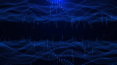 4K Dijital siber uzay parçacıkları veri ağı web ağı siber dünyası, bilim-kurgu şebekesi, teknoloji yüzeyi, bilimsel arka plan sanal gerçekliği büyük veri, internet ağı. metaverse matris siber yeniliği