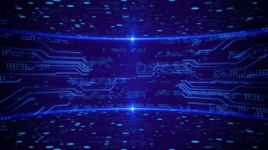 Hi-Tech Data Flow Dots hatları engelli veri görselleştirmesini, dijital ürünü, teknolojik olayları finanse ediyor. fon teknolojisi. Sanal uzay akışının üst düzey kullanıcı arayüzü bilim kurgu tüneline tünel