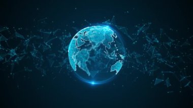 Küresel bağlantı ağı dünya haritası dijital fütürist Hi teknoloji iletişim teknolojisi geçmişi. Dünya çapında internet teknolojisi. Küresel dünya ağı dünyaya bağlı kripto para birimi