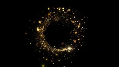 Altın parıldayan yıldız tozu izleri ışıldayan parçacıklar siyah zemin. Uzay Altın Uçan Parçacıkları. Parlayan Sihirli Işık. Fairy Kuyruk Parıltısı Parçacıkları Parıldayan Parıltı Parçacık Ödülleri 4K 3D