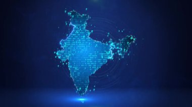 Dijital para birimi Hint Rupisi şekilli devre hatları, Teknoloji Geçmişi, Para Fonu, Borsa şeması, finansal 3D sembolü e-ticaret. Ticaret grafiği borsa ekonomisi