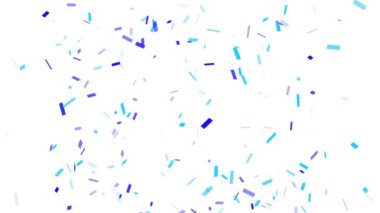 Çok renkli Konfeti Patlaması eğlence şenliği, partiler, kutlamalar, özel durumlar için. Konfeti havai fişekleri arka planda patlıyor, Konfeti patlaması 4K, 3D animasyon düşüyor