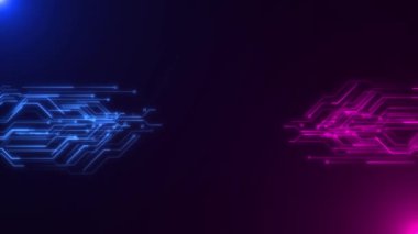 Gelecekçi dijital teknoloji devre kartı arka planı. Dijital sunucu kodu işleme ya da yapay zeka derin makine öğrenme kavramı. perspektif ızgarası İşlemciler CPU Siber manzara 3D