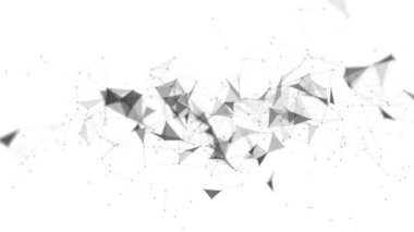 Mavi geometrik şekiller, gelecekteki yenilikçilik, teknoloji kavramları, bağlantı, dijital ağlar. Küresel bilgisayar ağlarındaki sosyal ağ iletişimi. İnternet işi. Bilim