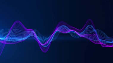 Soyut fütüristik dijital dalga çizgileri video teknolojisi şirket mesajları konsepti. siber dalga büyük veri görselleştirme, gelecekteki ağ yeniliği otomasyon siber yenilik siber punk
