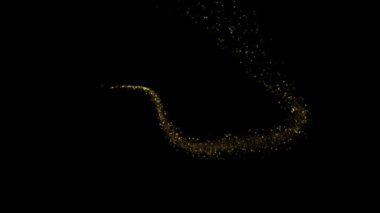 Altın Parlayan Işık, ışıldayan yıldız tozu izi sarmal parçacık etkisi animasyonu. Doğum günü Yıldönümü Noel Festivali Etkisi Örtüsü. Ramazan Logosu Giriş Havai Fişekleri