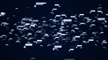 Sosyal Medya Konuşma Kabarcıkları, 4K Arkaplan Olumsuz Yorumlar, arka plan, sosyal ağ simgeleri, insanların görüşleri, İş, Hizmetler, Açıklayıcı Video Sunumu için yorumlar