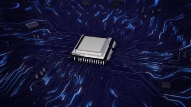 Elektronik Devre İşlemci Arkaplanı. Yüksek bilgisayar yüksek teknoloji dijital teknoloji yenilik kavramı. makine öğrenme siber donanım Görsel Üretim yapay zeka fikir gelecekteki yenilik bulut hesaplama.