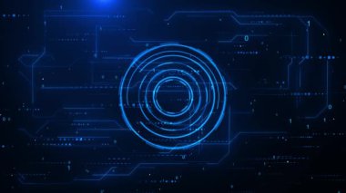 Sanal Sanal Devre Sanal Devre Hologramı UI HUD ekran sistemi yenilik kavramı. Kullanıcı Arayüzü, İş İnovasyonu, Eğitim Aletleri. Bilim kurgu ve yüksek teknoloji öğeleri