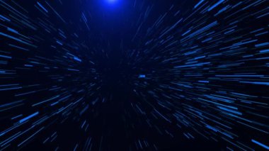 Siber uzay tüneli veri akışı optik fiber dijital teknoloji akışı hızlı arka plan. Parçacıklar Veri Ağı Bağlantısı. Bilim kurgu konsepti, VR görselleştirme, büyük evrim verileri. Sanal Alan 3B