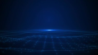 Yüksek teknolojili HUD Dijital Siber Teknoloji Plexus arka plan çizgisi. Muhteşem hareketli grafikler arka planı. ızgara video haber stüdyosu geçmişi, ürün tanıtımı, şirket tanıtımı. teknik sunumlar 3B