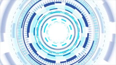 Dijital Daire Gövdesi fütüristik teknoloji geçmişi. Gelecekçi HUD arayüzü holografik döner veri matrisleri, teknoloji siber güvenlik temaları için idealdir. teknolojik veri Infographic geleceksel çerçeve görüntüsü.