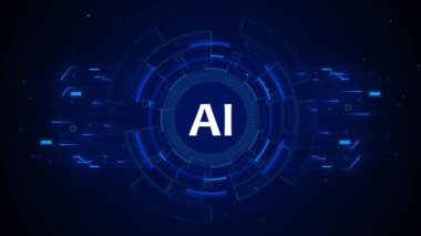 Yenilikçi Gelişmiş Yapay Zeka Çipi. İnsan Robot El Fütürist İşlemci. Yapay Zeka. veri servisi otomatik teknoloji. Makine Siber Uzay Bulutu Bilgisayar Verilerini Öğreniyor. Nesnelerin İnterneti,