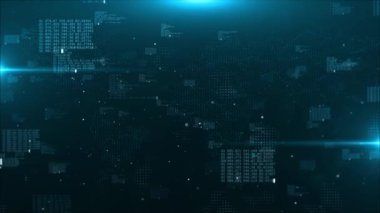 Fütüristik teknoloji Dijital siber uzay arkaplanı teknolojik süreçler, sinirsel ağlar, yapay zeka, veri aktarım güvenliği, dijital depolama için ai, multimedya sunumları 3D