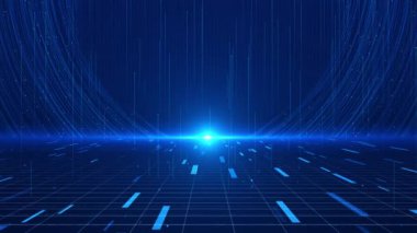 Fütürist dijital hareket soyut matris siber çevre büyük veri ekonomisi, finansal teknoloji Siber Matris siber uzay akışı. Büyük verileri hızlandır. Okyanus dalgası derin sahne arkaplan yüzey dalgaları 3D