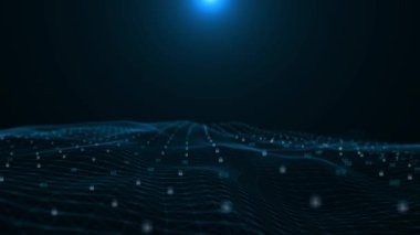 Küresel Sinirsel Ağların 3D Animasyonu veri işleme ikili kodlama ağ bağlantı finansmanı, veri işleme. dijital matris siber uzay konsepti sanal uzay program kodları 4K