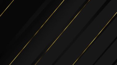 Siyah arka planda soyut lüks altın organik şekiller. Altın çizgili desen. 3D 4K Parlak Parıltı Tasarımı Altın parlak noktalar Sınır Bölgesi Büyük Kumarhane Kraliyet Ödül Töreni için alan kopyalama