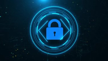 Dijital siber güvenlik siber güvenlik veri koruması gizlilik kavramını içerir. Gelişmiş güvenlik teknolojisinin yenilikçi kavramı. Koruma kalkanı, ikili sayı sistemi arka planı. Siber güvenlik ağı 3D