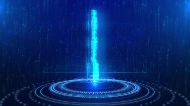 Büyük Veri Metni Siberuzay Gelecekteki Dijital Teknoloji Hologram Döngüsü Kavramı. İşleme, analiz ve yapılandırma için yenilikçi bilgi araştırması, madencilik ve makine öğrenimi, ağ görselleştirmesi