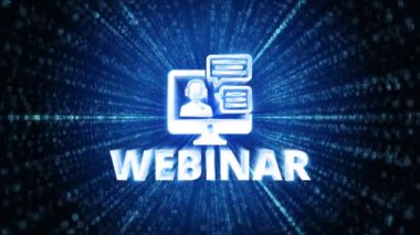 Simge Dijital Uzay Döngüsü Teknoloji Tünel Animasyonu 'nu giyin. Sosyal medya konsepti. Canlı, ücretsiz, video dersleri, web yayını, akış, yayın, online seminer düğmeleri, internet kursları ve mesafe