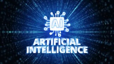 Yapay Zeka Simgesi Dijital Siber Uzay Döngüsü Teknoloji Tünel Animasyonu. Beyin animasyonu dijital veri. Büyük Veri Akımı Analizi. Deep Learning Modern. Gelecekçi Siber İnovasyon. Hızlı dijital