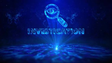 HUD Döndürme Dijital Teknoloji Arkaplanlı Araştırma Metni. Yetkilendirme İş Güvenliği, parmak izi taraması. Siber güvenlik. Dedektif, soruşturma, sonuç soruşturması..