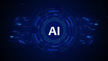 Yenilikçi Gelişmiş Yapay Zeka Çipi. İnsan Robot El Fütürist İşlemci. Yapay Zeka. veri servisi otomatik teknoloji. Makine Siber Uzay Bulutu Bilgisayar Verilerini Öğreniyor. Nesnelerin İnterneti,
