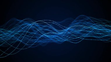 Ai Siber Büyük Veri Akımı Parçacıkları Bokeh. Hi Tech Dijital Sinir Ağı. Gelecekteki Yapay Zeka Makinesi Derin Öğrenme kavramı. Bilim Sunumu yenilikçiliği geometri dalga çizgisi boşluk 3D