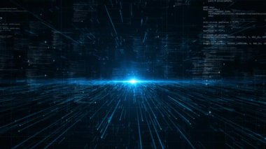 Fütürist dijital hareket soyut matris siber çevre büyük veri ekonomisi, finansal teknoloji Siber Matris siber uzay akışı. Büyük verileri hızlandır. Okyanus dalgası derin sahne arkaplan yüzey dalgaları 3D