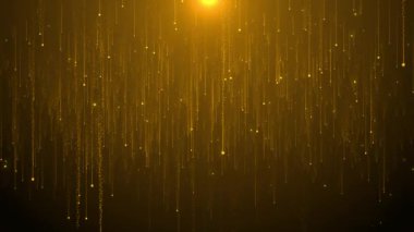 Altın Renkli Parçacıklar Düşüyor Bokeh ışıkları parıldıyor Parti sosyal etkinlikleri tatil arka plan, kutlama etkinlikleri doğum günü etkinlikleri, Mutlu yıllar 2025 Noel Kutlaması 3D 4K Sevgililer Günü