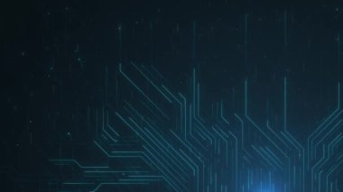 Soyut yapay zeka yeniliği arka plan çokgen mikroçip yapay zeka çip teknolojisi elektronik devre kartı dokusu. Yapay zeka elektronik levhası. İletişim mühendisliği işlemci kablosu 3D 4K