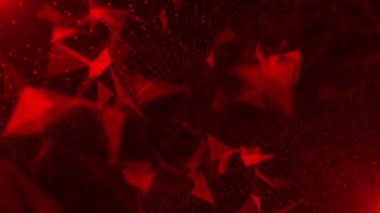 Çokgen dijital ağ mavisi. Soyut pleksus, bilim bağlantıları kablo, sistem geometri engelleme zinciri, yapay zeka, AR VR, bilgisayar ağı, internet bulut hesaplama, 3D 4K kuantum hesaplama