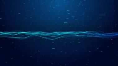 Ai Siber Büyük Veri Akımı Parçacıkları Bokeh. Hi Tech Dijital Sinir Ağı. Gelecekteki Yapay Zeka Makinesi Derin Öğrenme kavramı. Bilim Sunumu yenilikçiliği geometri dalga çizgisi boşluk 3D