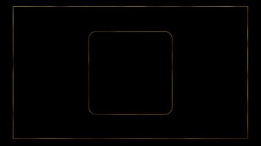 Altın kare dikdörtgen çerçeve Portal. Parlayan altın parıltılar ve parıldayan parçacıklar siyah arka plan bokeh. Noel, Yeni Yıl, Holliday, Düğün Kutlama Ödülü. 3D 2025 lüks ışık girişi