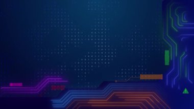 Devre Tahtası 'ndaki dijital veri, yüksek teknolojili yapay zeka yapay zekası, veri madenciliği, gelecekteki işlemci Futuristik siber yenilik otomasyon beyni. Siber yenilik siber punk