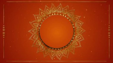 Ramazan Bayramı, Arap İslami Mandala Animasyon Geçmişi. Lüks düğün davetiyesi. Yoga, düğün, geleneksel Hint ışıklarını davet etmek Hindu bayramı kutlaması. Parıltı yıldönümü parçacığı 4K 3D